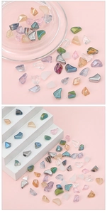 Close-up of colorful irregular glass stone beads for DIY jewelry and crafts making