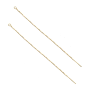 14K gold filled box chain ear wire threader for DIY pearl earrings handmade accessory