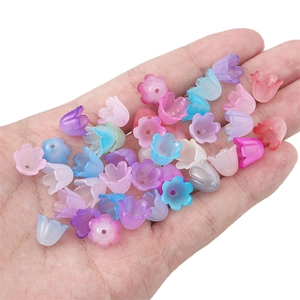 Mini gradient lily of the valley acrylic flower beads for DIY jewelry making