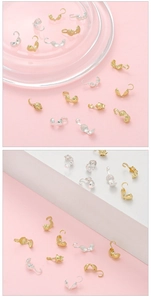 Detailed view of 14K gold plated shell and star shaped crimp beads for jewelry making