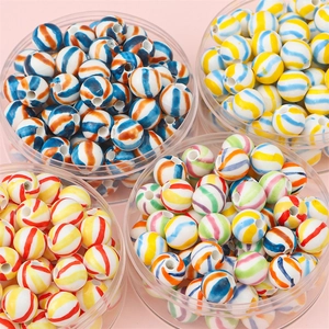 Colorful striped ceramic beads in diverse patterns for DIY jewelry making handmade crafts