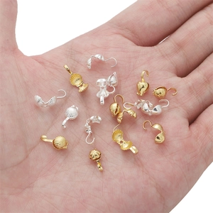 Shell shaped 14K gold plated jewelry end connectors in gold and silver for DIY jewelry