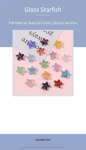 Vista detallada de cuentas de cristal con forma de estrella de mar para joyería DIY