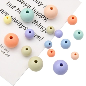 Mixed macaron color acrylic round beads for DIY handmade jewelry necklace making