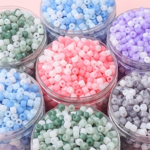100Pcs Acrylic Cylinder Tube Beads Mixed Colors 6x5mm For DIY Jewelry Making Handmade Earring Bracelet Necklace Accessory