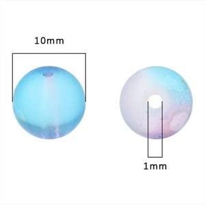 Perles en verre dépoli 10mm avec dégradé bleu-violet et trou de 1mm pour bijoux DIY
