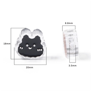 Perle chat noir mignonne en acrylique pour bijoux DIY avec dimensions 20mm et trou