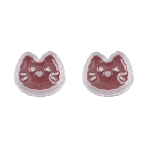 Cute brown cat acrylic beads with transparent wavy edges for DIY jewelry making