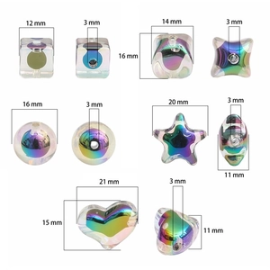 Diverses formes de perles acryliques aurore irisées pour la création de bijoux DIY