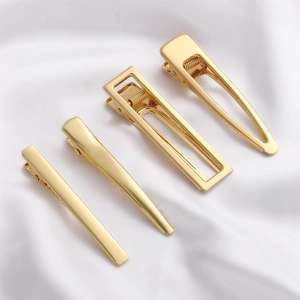Luxus Gold Legierung Entenschnabel Haarspange Minimalistisch Geometrisch Metall Haarnadel DIY Zubehör Für Damen Mädchen