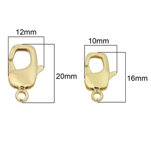 14K gold plated lobster claw clasps in 12x20mm and 10x16mm sizes for jewelry making