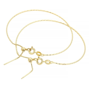 14K gold filled adjustable diamond-cut slider bracelet with needle pin for DIY jewelry