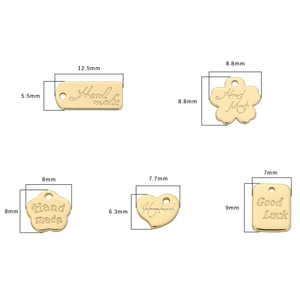Ciondoli a cuore e quadrati in oro 14K per la creazione di gioielli fai da te