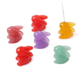 Cute translucent resin rabbit charms in various colors for DIY jewelry making