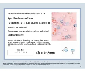 Λεπτομέρεια από κρυστάλλινες χάντρες 8x7mm με διαβάθμιση για κατασκευή κοσμημάτων