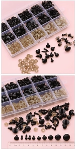 Σετ DIY μάτια για λούτρινα με ροδέλες σε κουτί 15 θέσεων και χάρακα μέτρησης