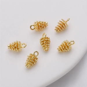 14K Gold Filled Small Pinecone Pendant Charm For DIY Handmade Necklace Bracelet Earring Making Jewelry Making Findings