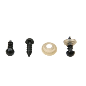 Black acrylic safety eyes with washers for DIY plush animals and handmade dolls