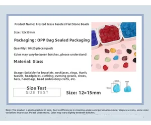 Gros plan de perles en verre dépoli facetté 12x15mm en couleurs variées pour bijoux DIY