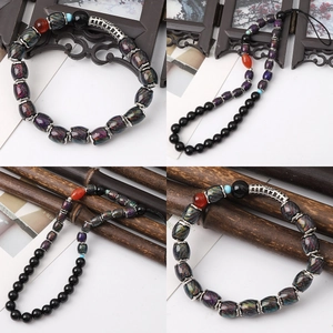 Starry sky thermochromic resin beads with vintage silver accents for DIY jewelry