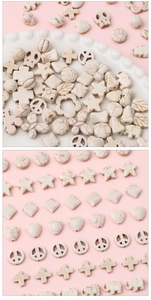 DIY jewelry beads in star, heart and skull shapes with synthetic turquoise marble texture