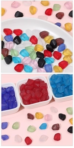 Perles en verre dépoli aux couleurs variées pour la création de bijoux et bracelets DIY