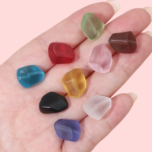 Perles en verre dépoli 12x15mm en couleurs variées pour bijoux DIY et bracelets artisanaux
