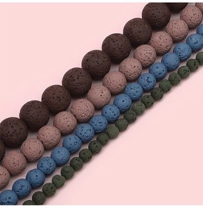 Bunte Lavastein-Perlen für DIY-Schmuck in 4/6/8/10mm Größen mit poröser Oberflächenstruktur