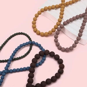 Bunte natürliche vulkanische Lavasteinperlen für die DIY-Schmuck- und Armbandherstellung