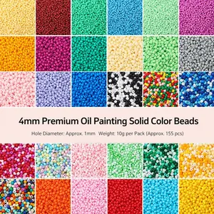 Lackierte Glasperlen Seed Beads Einfarbig Runde Spacer Perlen Für DIY Schmuckherstellung Armband Halskette Zubehör Bastelbedarf