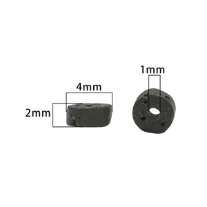 Schwarze Lavastein-Zwischenperlen für DIY-Schmuck, 4mm Durchmesser mit 1mm Lochmaß