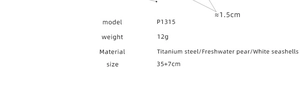 Detailed size and material specs for freshwater pearl necklace with 35+7cm adjustable chain