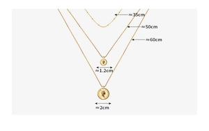 Detailoverzicht voor drielaagse gouden muntkettingen met lengtes van 35cm, 50cm en 60cm