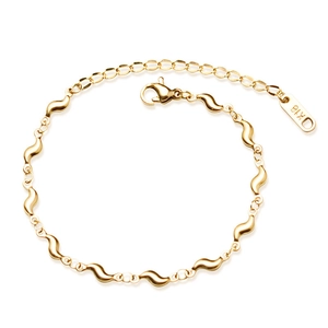 Bracelet S-link en acier titane plaqué or 18K style vintage français avec fermoir