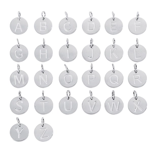 Set van 26 roestvrijstalen alfabet-bedels voor DIY-sieraden in zilveren afwerking