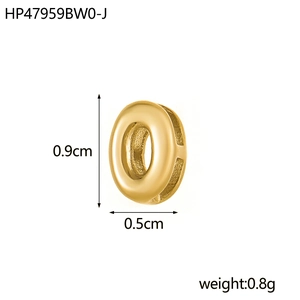 Détail du composant de pendentif en acier inoxydable plaqué or 18K rond creux de 0,9 cm