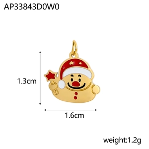 Cute Santa Claus enamel charm for jewelry making with size and weight dimensions