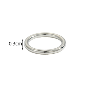 Detailansicht der 0.3cm Dicke eines polierten minimalistischen Edelstahlrings in Silber