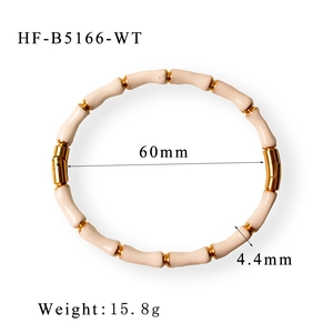 Detailed view of bamboo style titanium steel bangle with 60mm diameter and enamel coating