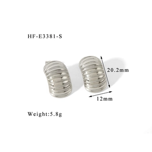 Details van zilverkleurige geometrische oorbellen van 20,2mm hoog en 5,8g zwaar