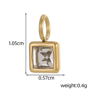 Dessin technique détaillé d'un pendentif carré en or 18 carats avec dimensions précises