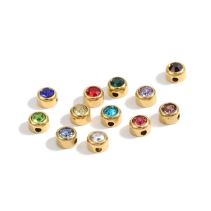 Set of 12 colorful rhinestone stainless steel charms for DIY necklace and bracelet making