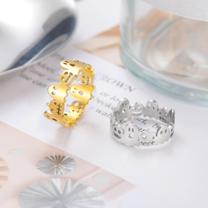 Ghost and pumpkin hollow open rings in gold and silver finish for Halloween style