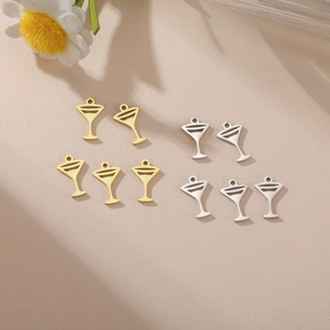 Détails de pendentifs verre à cocktail or et argent pour création de bijoux DIY