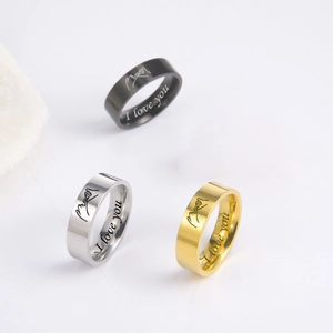 Pinky Promise I Love You Gravierter Edelstahl Paar Ring Breites Band Minimalistischer Versprechensring Für Herren Damen Dating Schmuck Geschenk