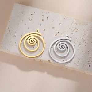 Pendentifs tourbillonnants en acier inoxydable poli or et argent pour bijoux DIY