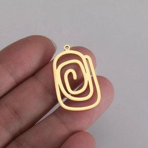 Pendentif spirale géométrique doré en acier inoxydable pour création de bijoux