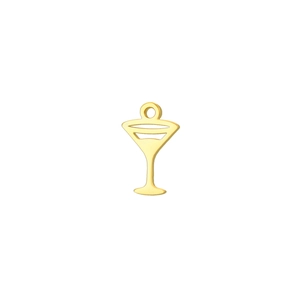 Miniature gold martini cocktail glass pendant charm made of high-quality titanium steel
