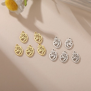 Macro de 10 pendentifs coeur anatomique or et argent pour la création de bijoux DIY