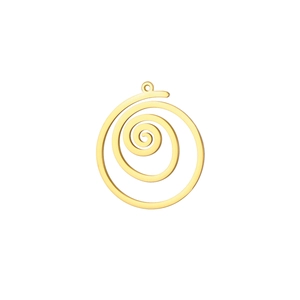 Pendentif spirale doré en acier inoxydable géométrique pour création de bijoux DIY